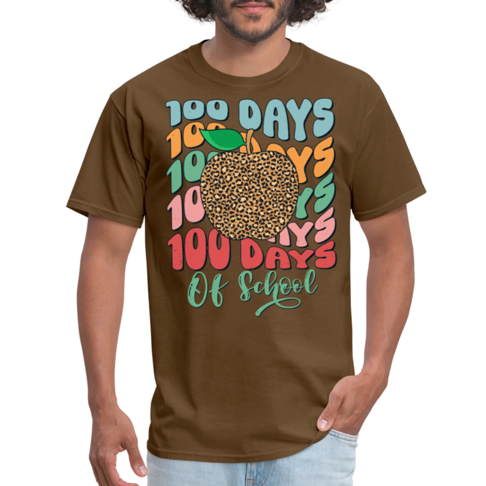 Leopard print 100 Days Of School Teacher Appreciation Gifts T-shirt - brown