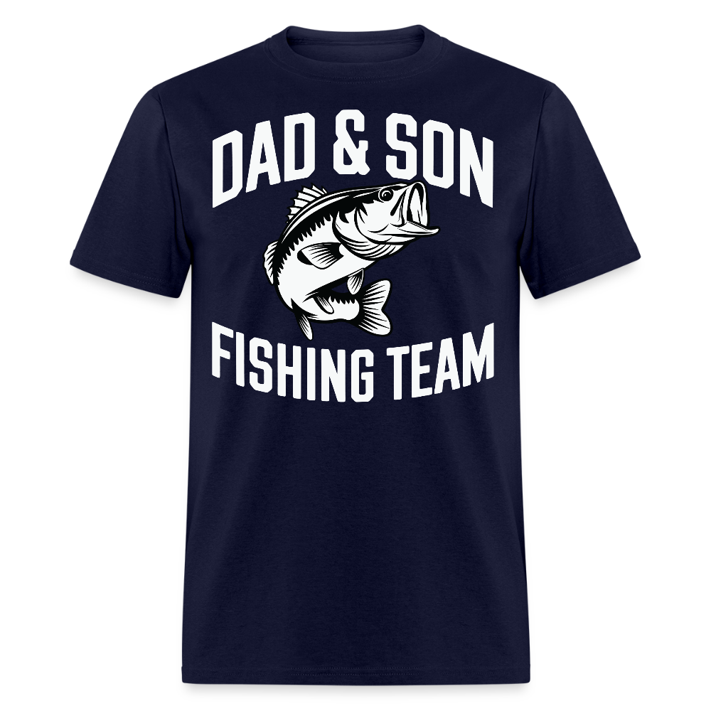Dad And Son Fishing Team Father's Day Gift T-shirt - navy