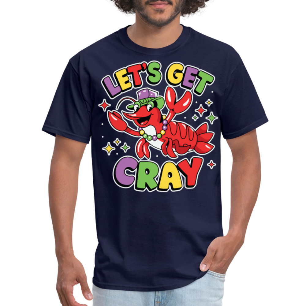 Let's Get Cray lobster Shirt for Mardi Gras lovers Funny Crawfish T-shirt - navy