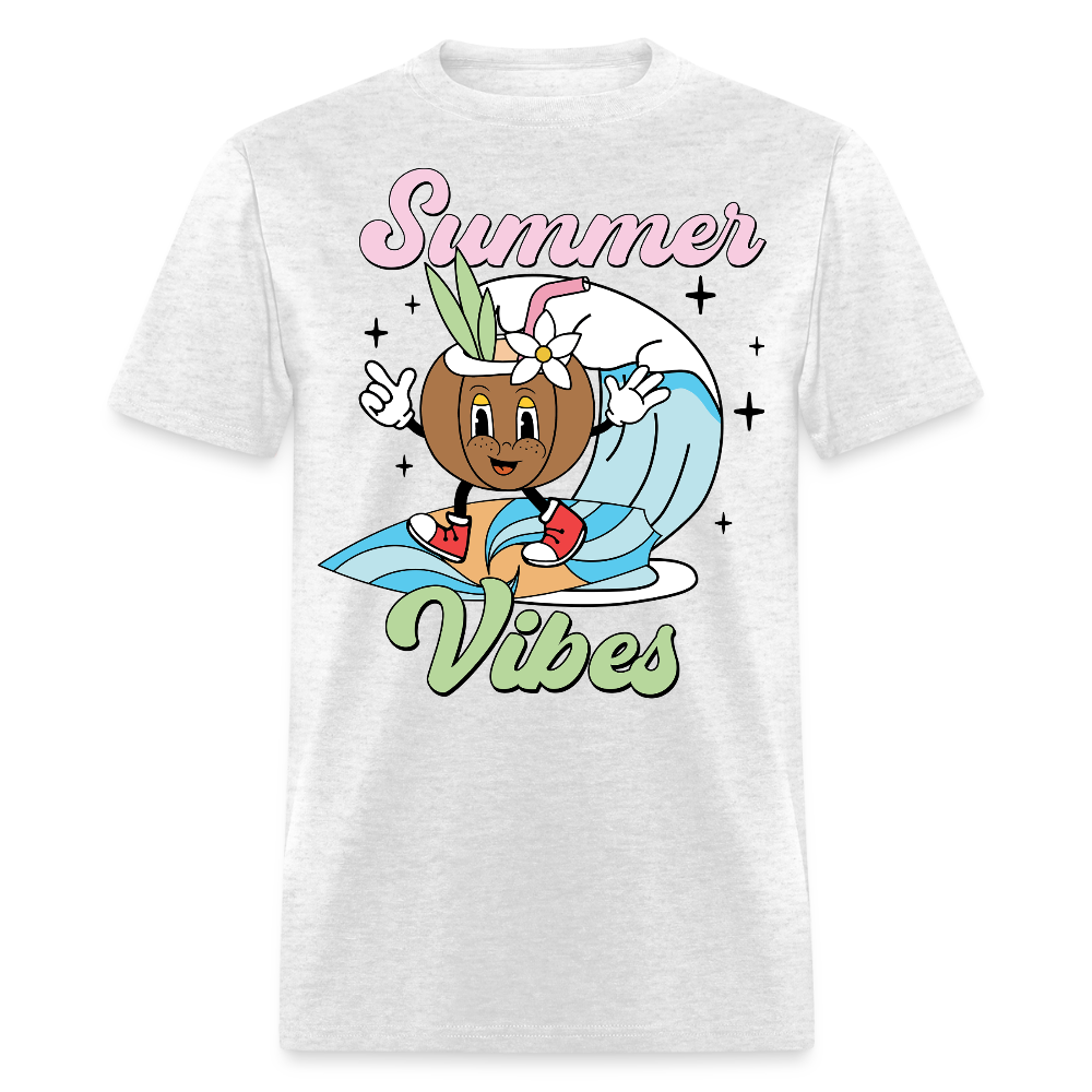 Cute Summer Vibes Tropical Coconut T-shirt - light heather gray