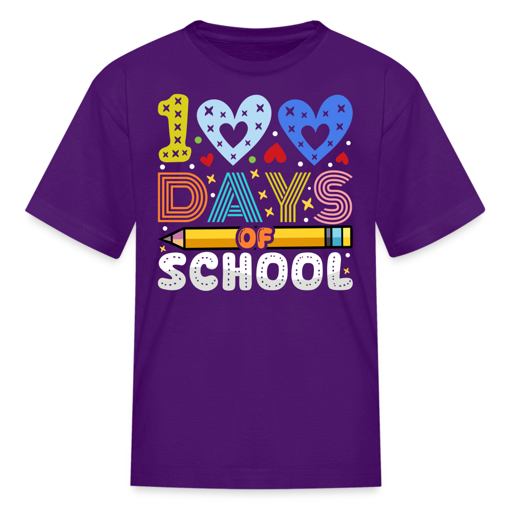 Kindergarten 100 Days Of School Shirt Students Appreciation Gifts T-Shirt - purple