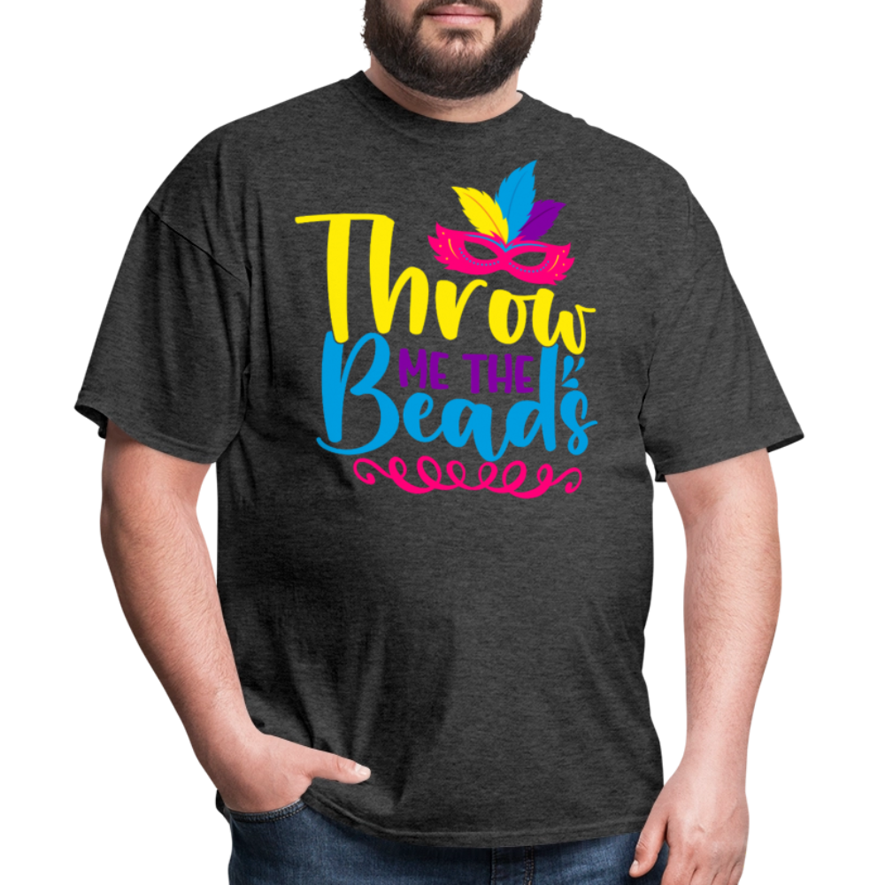 Throw Me The Beads Funny Mardi Gras T-shirt - heather black