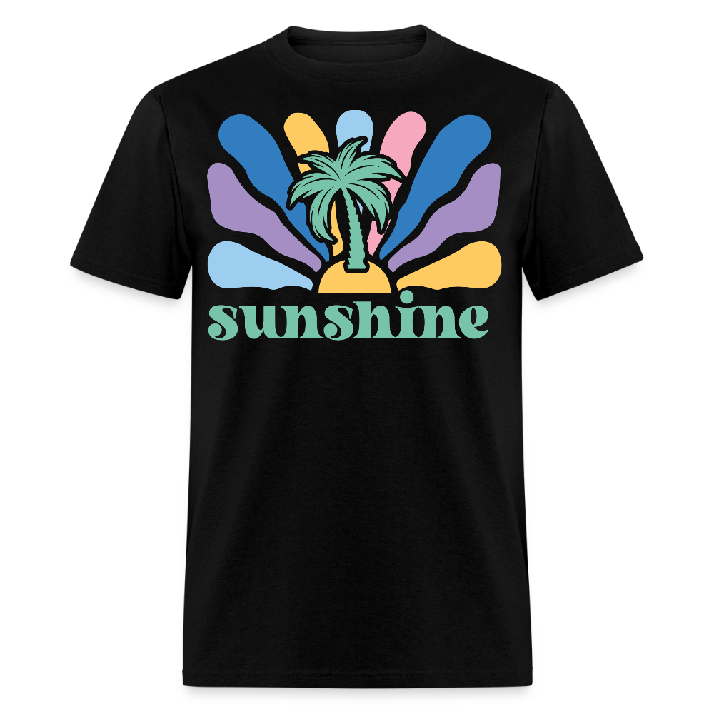 Retro Sunshine Beach Summer Vacation T-shirt - black