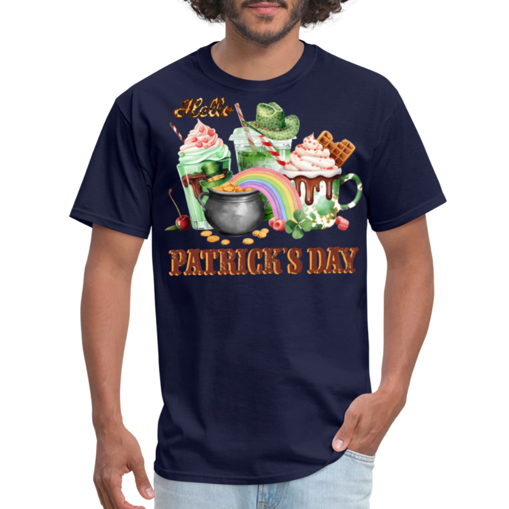 St Patrick’s Day Aesthetic Coffee Lover T-shirt - navy