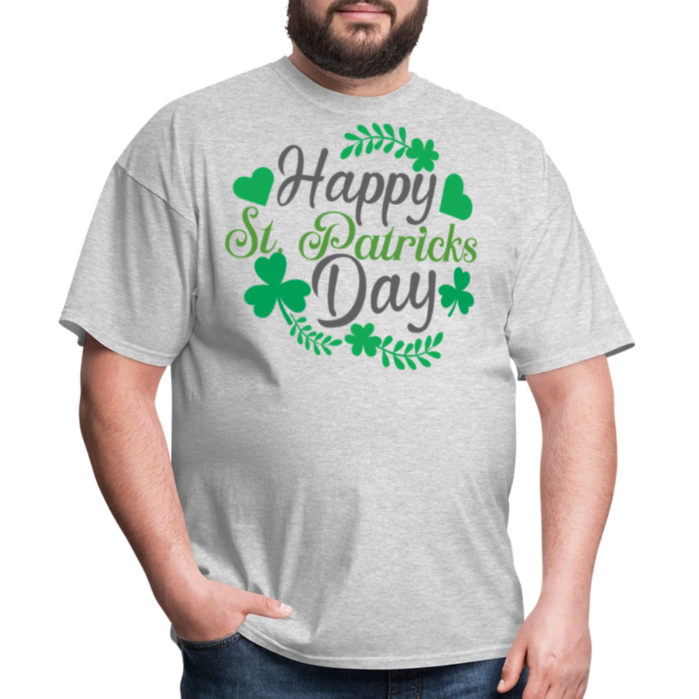 Funny Irish Shamrock Graphic Tee Green St Patrick’s Day T-shirt - heather gray