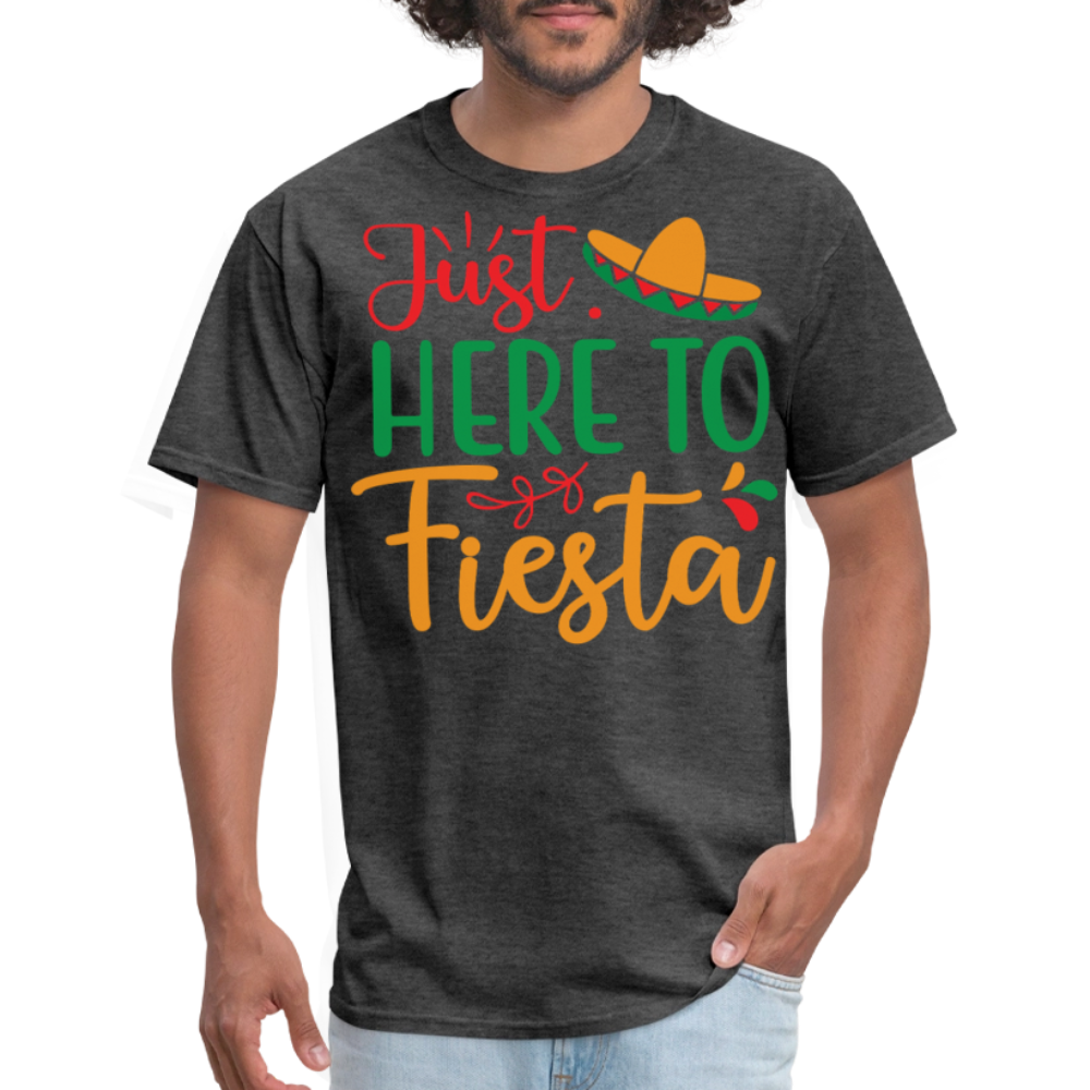 Just Here To Fiesta Mexican Party T-shirt - heather black