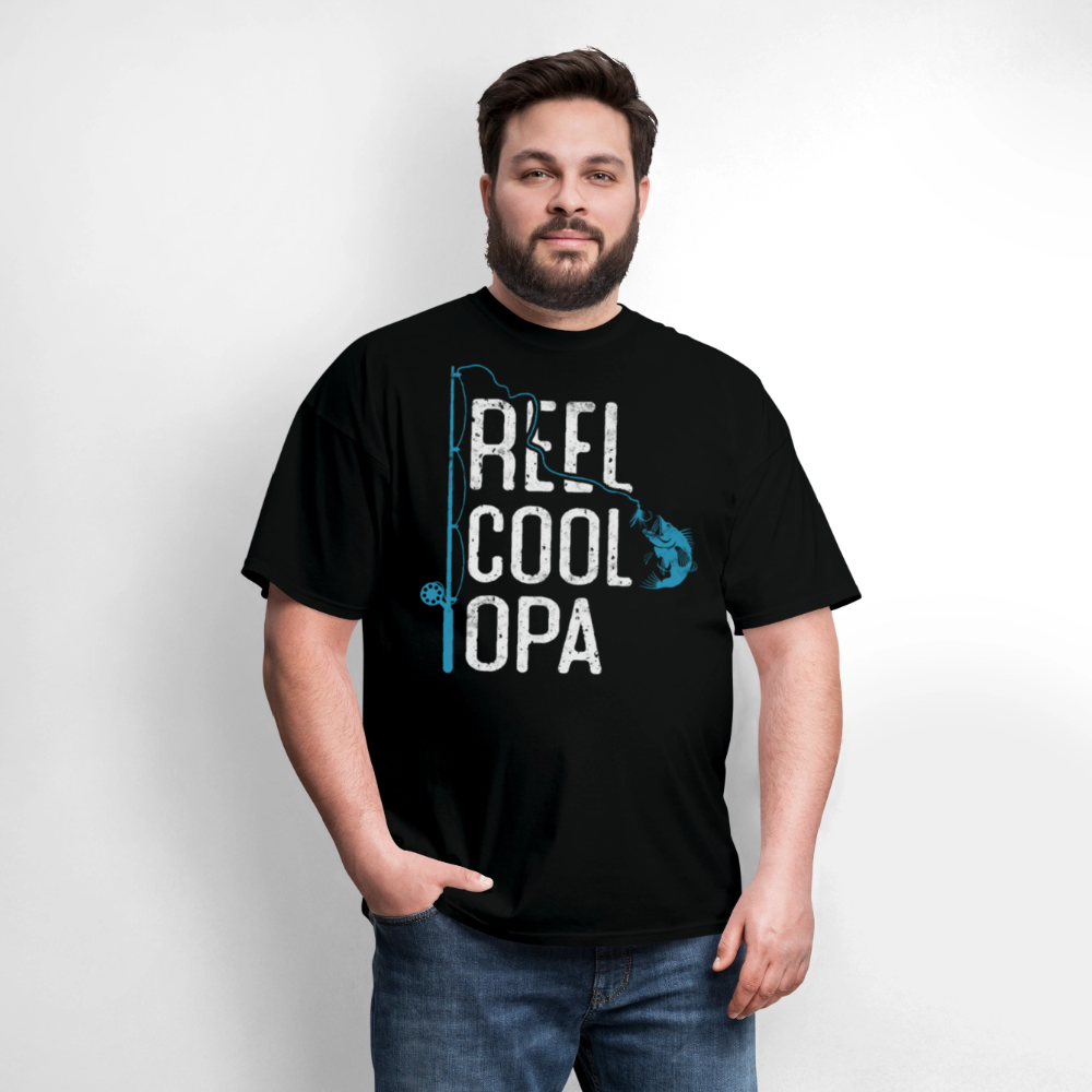 Reel Cool Opa Fishing Father’s Day T-shirt - black