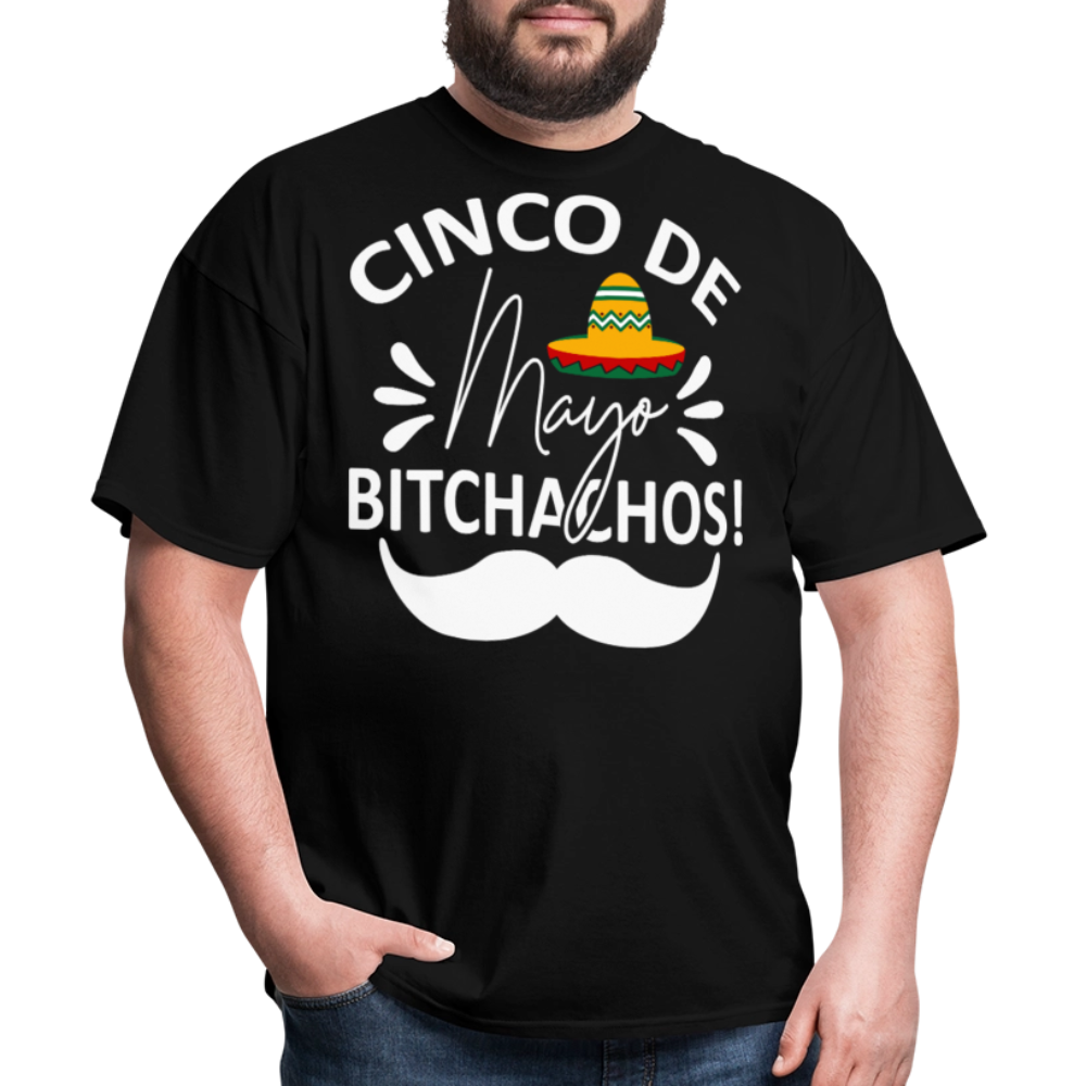 Cinco de Mayo Drinking Shirt with Mustache Funny Fiesta T-shirt - black