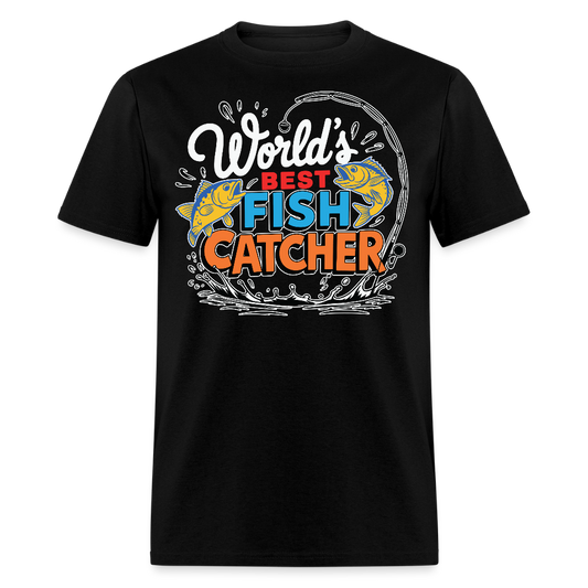World's Best Fisherman Gift Fish Catchers T-shirt - black