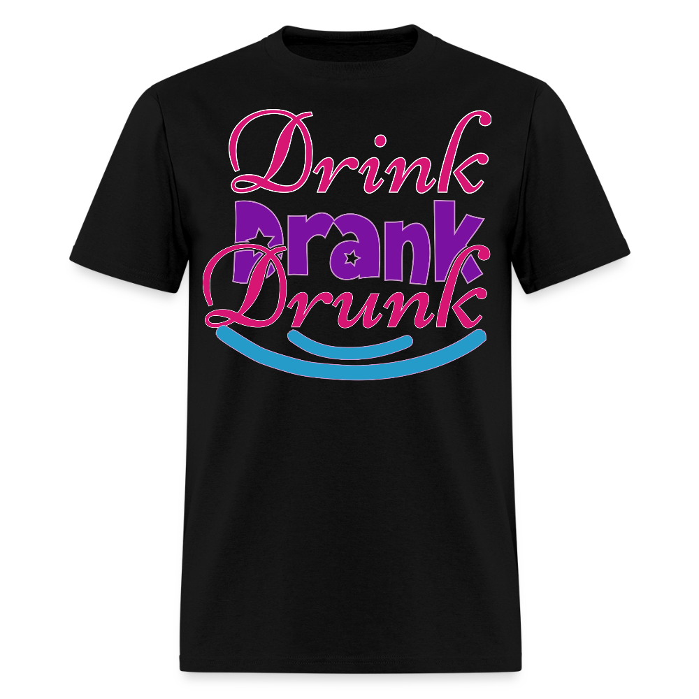 Mardi Gras Funny Drinking Shirts For Men Drink Drank Drunk T-shirt - black