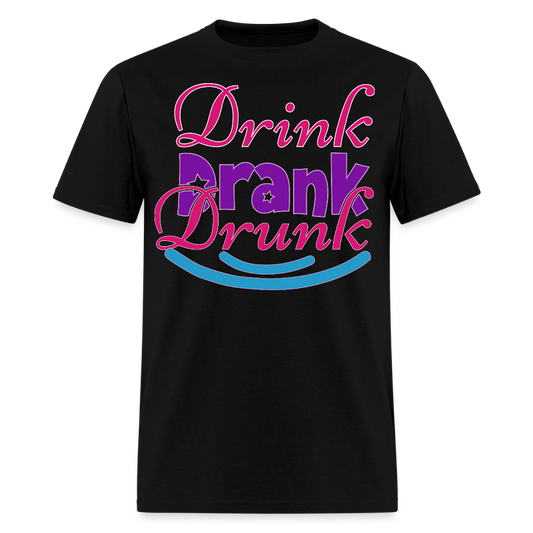Mardi Gras Funny Drinking Shirts For Men Drink Drank Drunk T-shirt - black