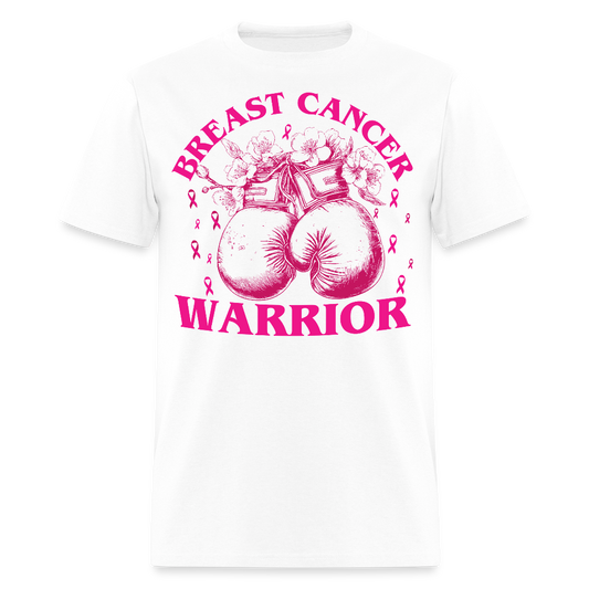 Pink Ribbon Boxer Gloves Breast Cancer T-Shirt - white