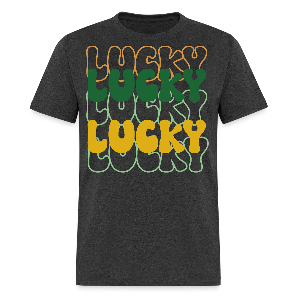 Fun and Stylish Irish Lucky Charm T-shirt - heather black