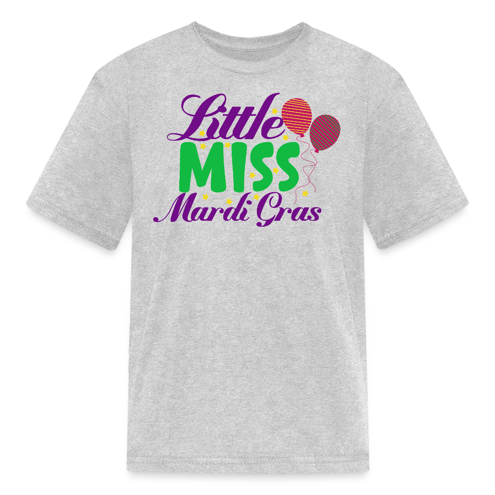 Kids' Mardi Gras Party Tee Little Miss Mardi Gras T-shirt - heather gray