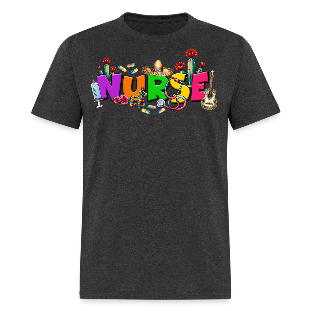 Cute Nurse Gift For Mexican Nurses T-shirt - heather black