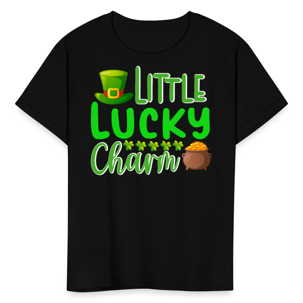 St Patrick's Day Lucky Charm Kids T-shirt - black