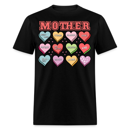 Best Mom Graphic Tee With Hearts T-shirt - black