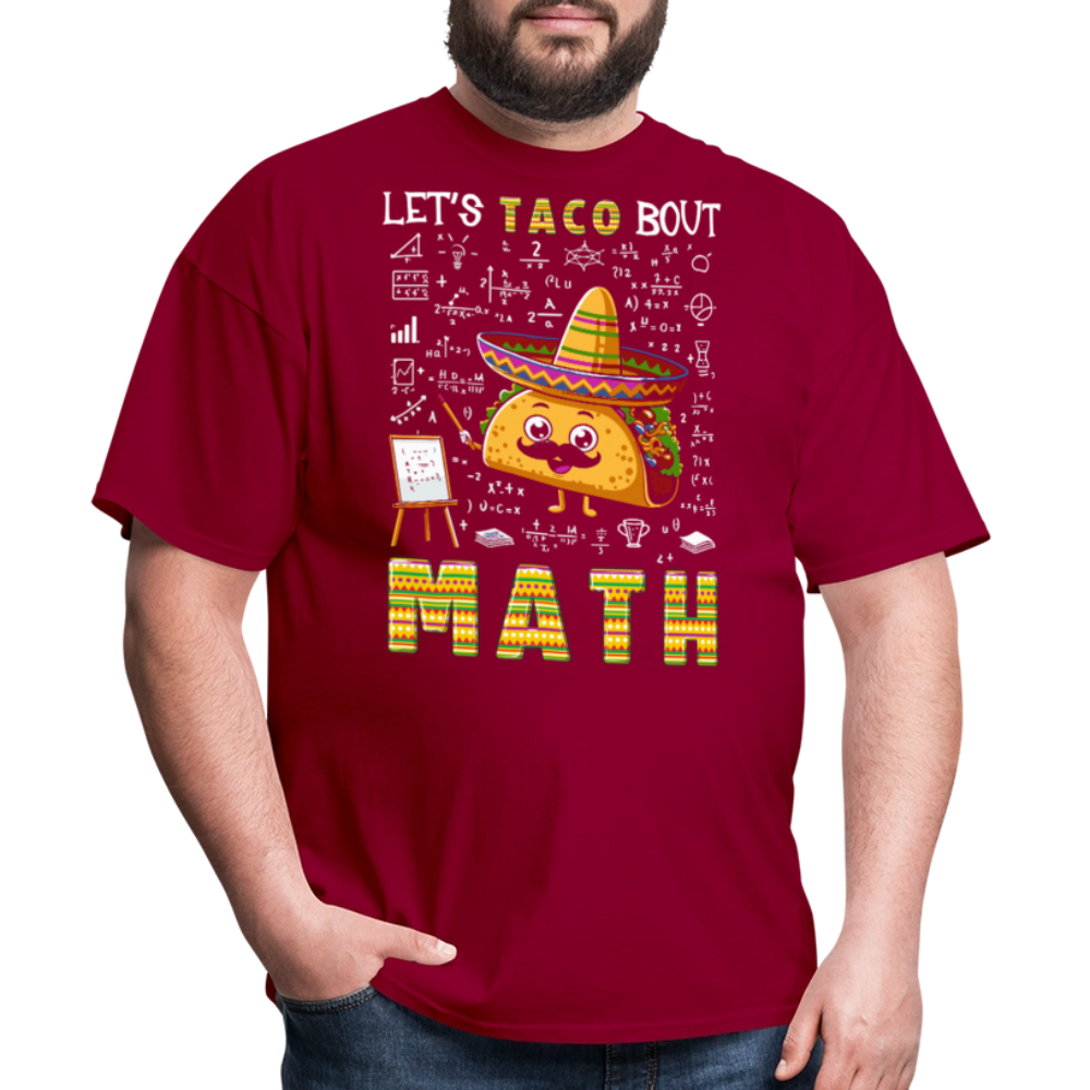 Funny Taco Math Shirt For Teachers Cute Kawaii Taco T-shirt - dark red