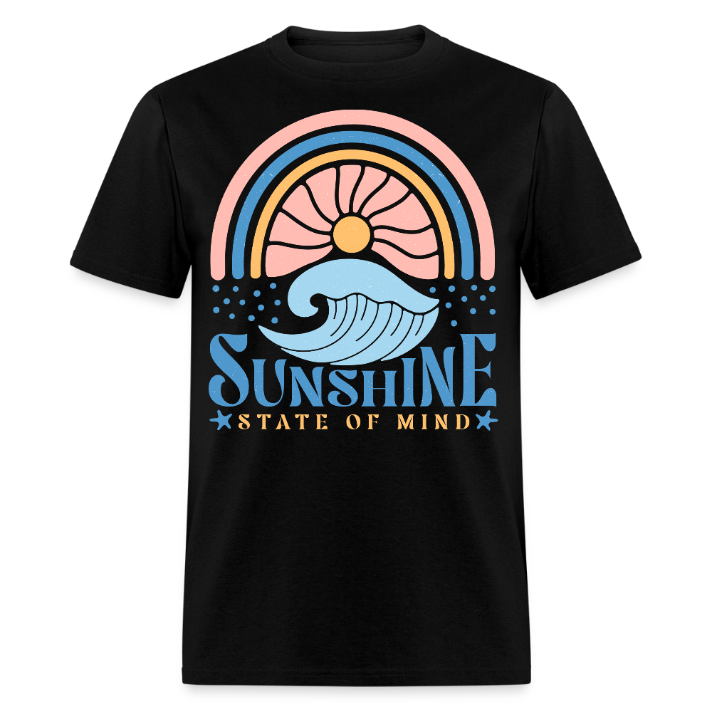 Retro Sunshine Boho Beach Vibe Summer T-shirt - black