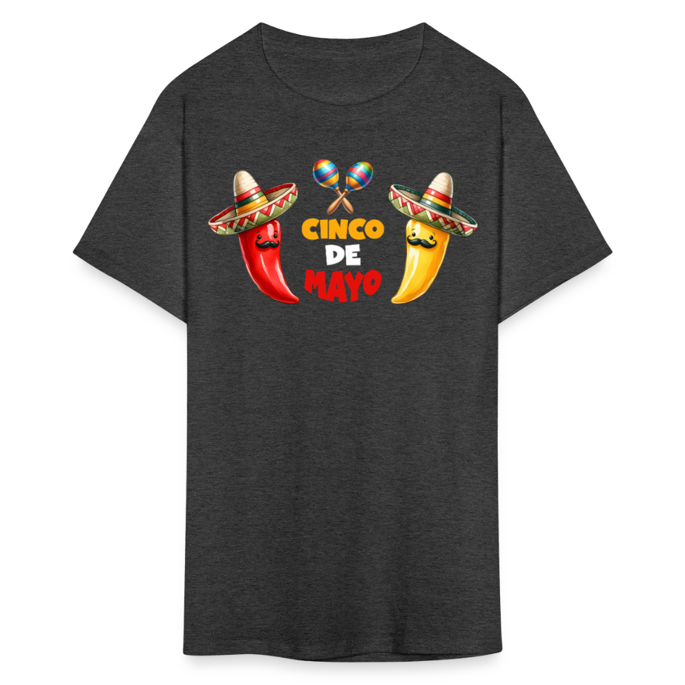 Sombrero And Maracas Graphic Tee Cinco De Mayo Funny T-shirt - heather black