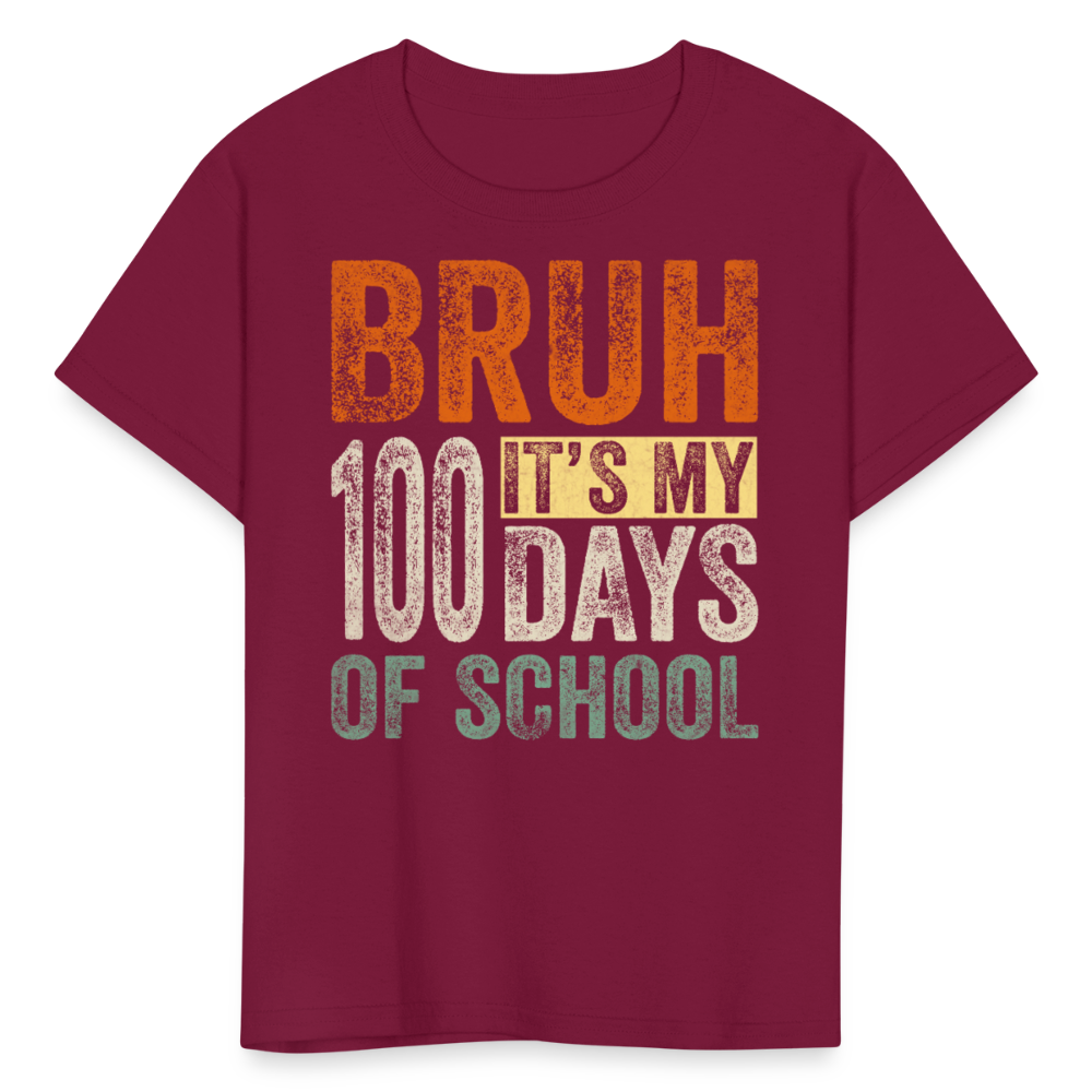 100 Days Of School Shirt For Kids School Milestone T-shirt - burgundy