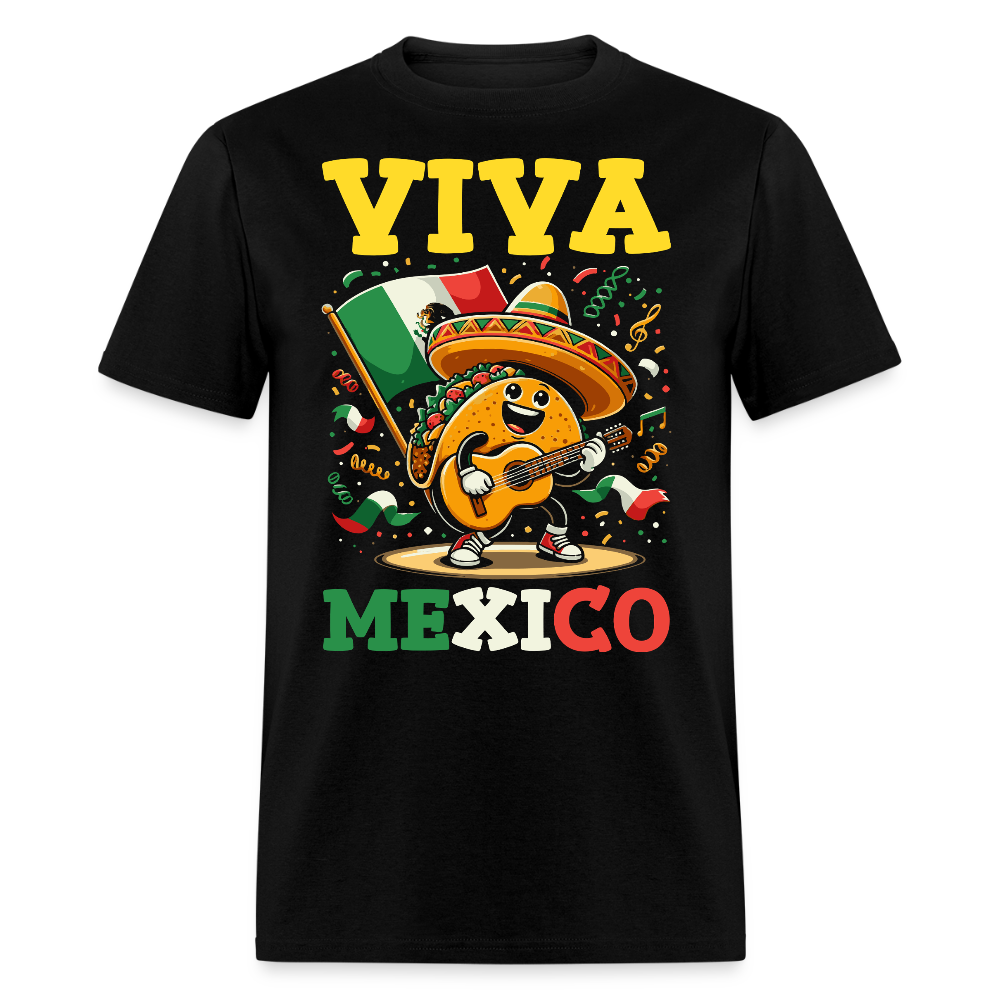 Cinco De Mayo Taco Shirt With Guitar Viva Mexico Party T-shirt - black