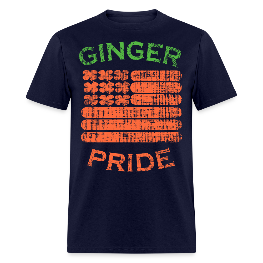 Ginger Pride American Flag Funny St Patrick’s Day  T-shirt - navy