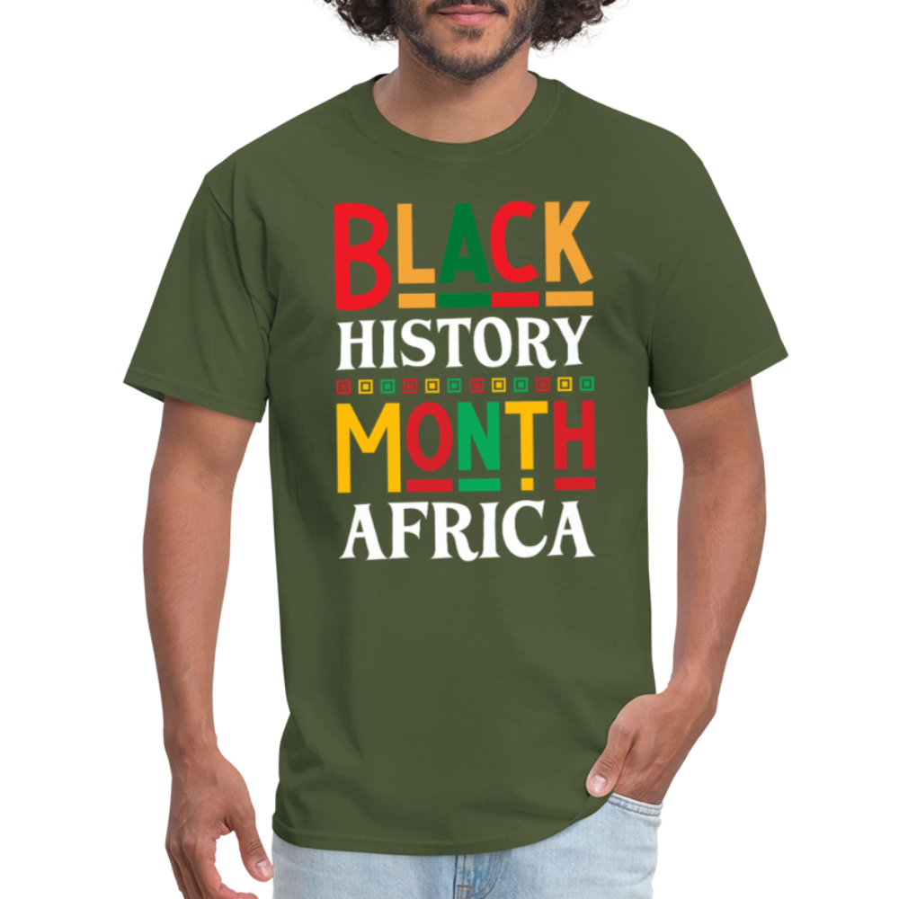 African Pride Black History Month T-shirt For Men and Women - military green