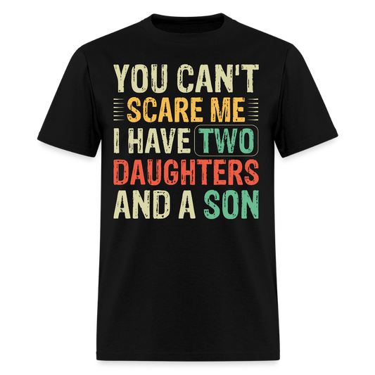 Funny T shirts for Parents with Kids I Have 2 Daughters & A Son T-Shirt - black
