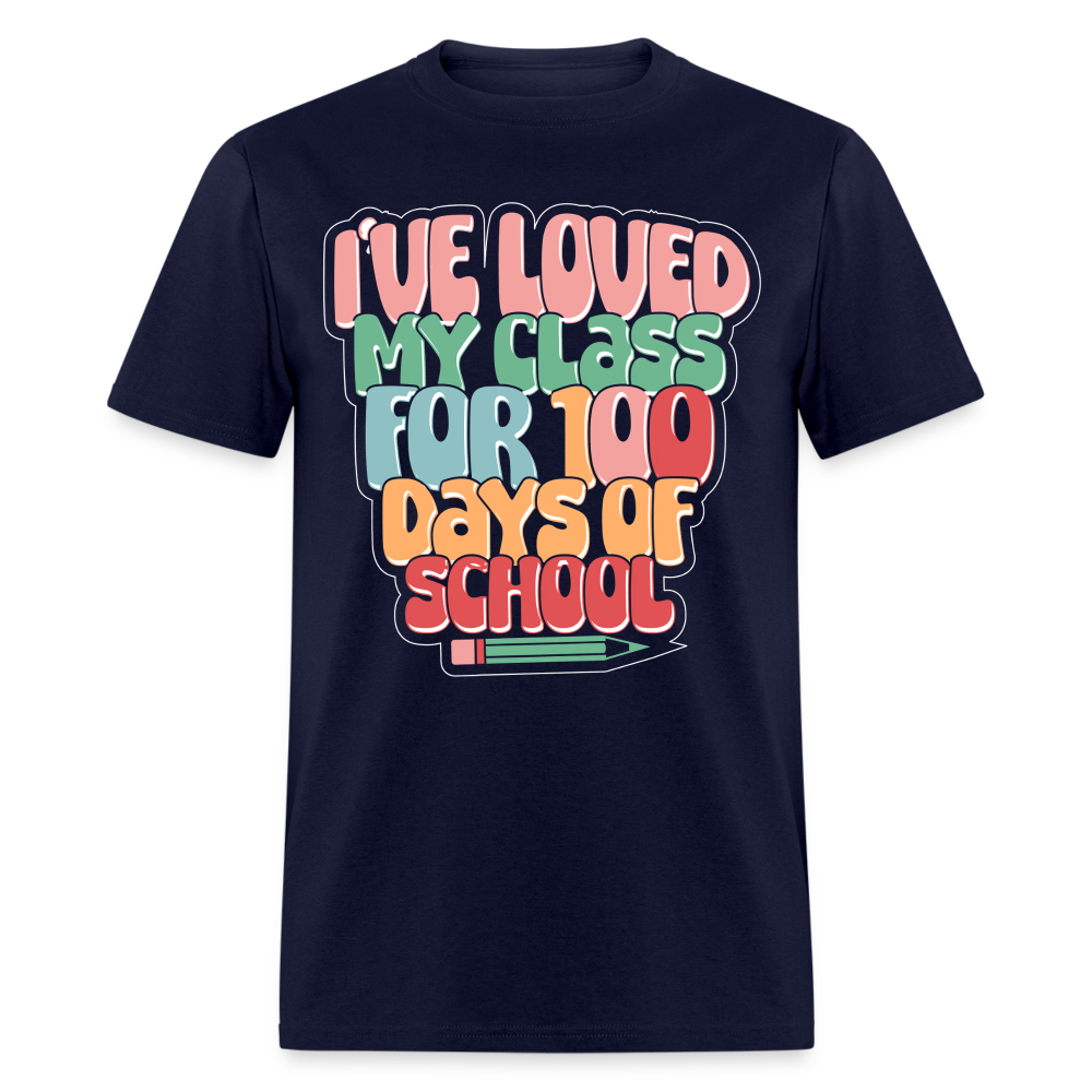 100 Days Of School Tee For Teachers 100 Days Of Learning Teacher T-shirt - navy