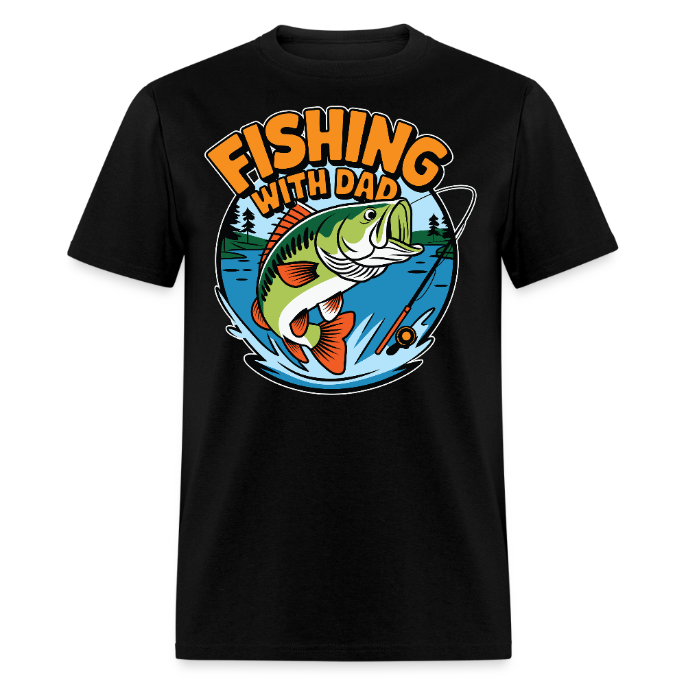 Father’s Day Bass Fishing Dad T-shirt - black