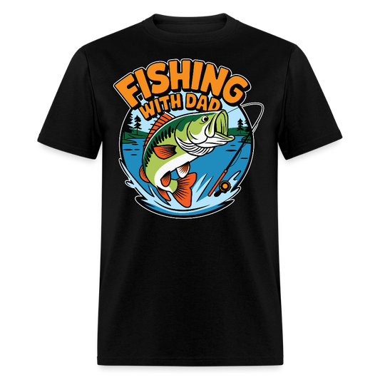 Father’s Day Bass Fishing Dad T-shirt - black