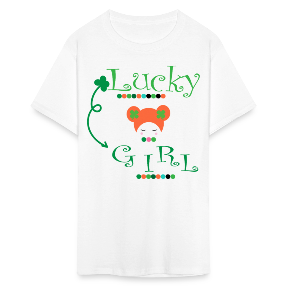 Lucky Girl St Patrick's Day Women T-shirt - white