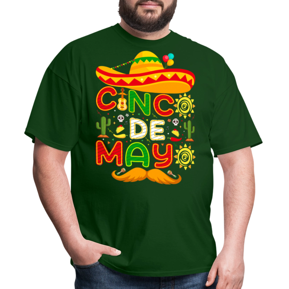 Mexican Fiesta Celebration Tee Cinco De Mayo Party T-shirt - forest green