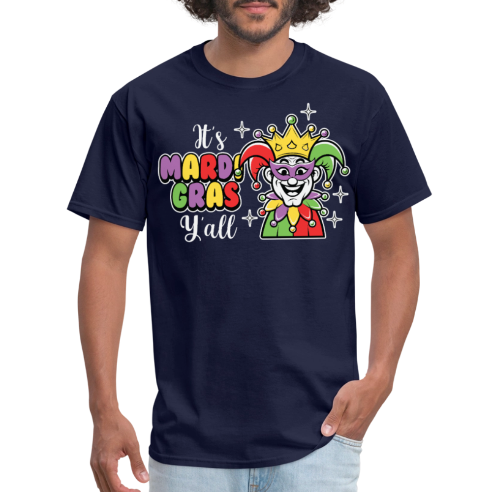 It’s Mardi Gras Y’all Shirt For Party Lovers Mardi Gras Jester T-shirt - navy