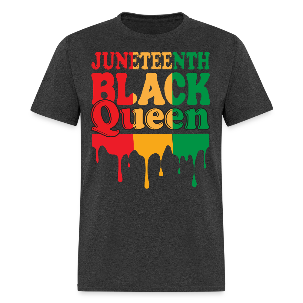 Juneteenth Black Queen African American Pride T-shirt - heather black