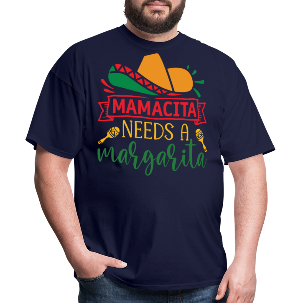 Mamacita Needs A Margarita Funny Mexican T-shirt - navy