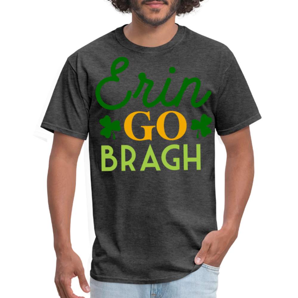 Funny Erin Go Bragh Shamrock T-shirt - heather black