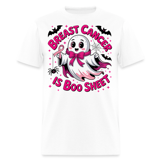 Breast Cancer Is Boo Sheet Ghost T-Shirt - white
