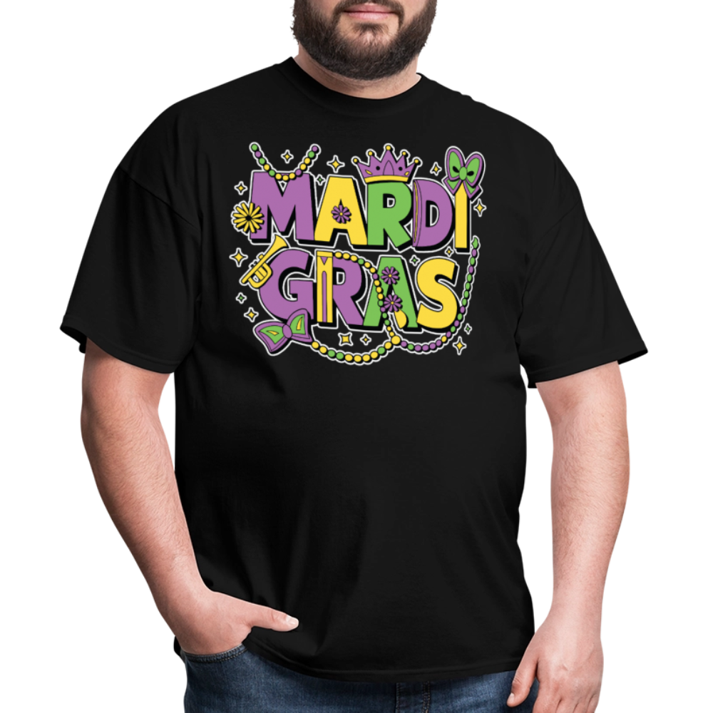 Funny and festive Mardi Gras shirts Mardi Gras Crown T-shirt - black