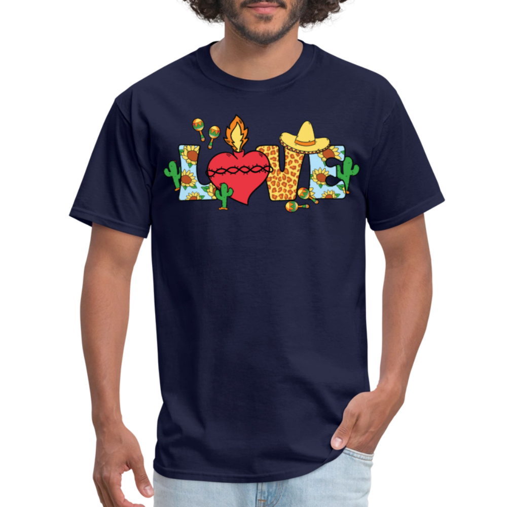 Cinco de Mayo Aesthetic Tee Mexican Fiesta Love T-shirt - navy