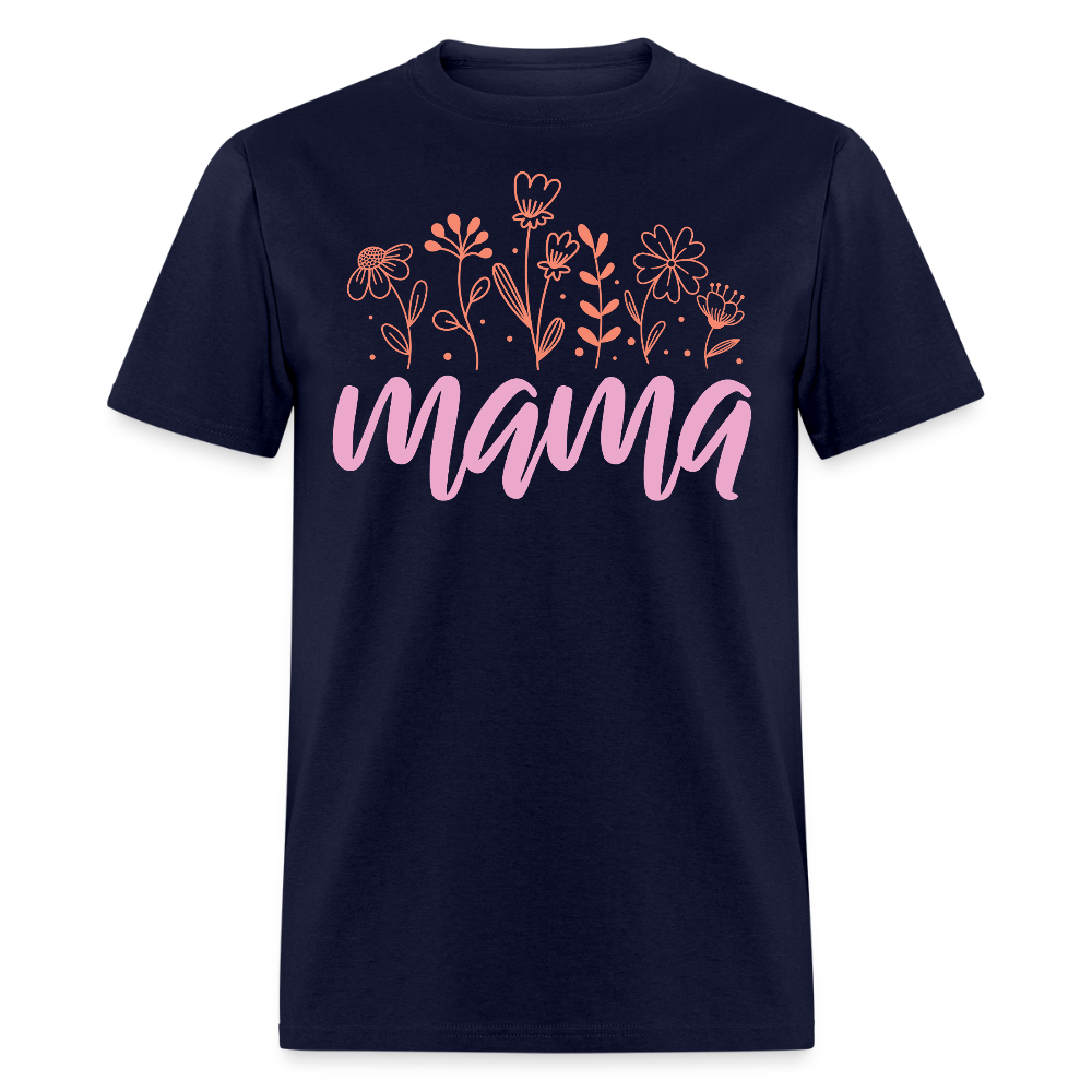 Cute Floral Mama Tee For Mother’s Day T-shirt - navy