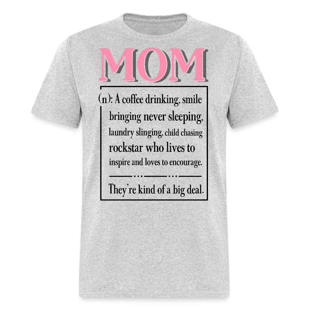Coffee Loving Mom Graphic Tee Rockstar Mom Never Sleeping T-shirt - heather gray