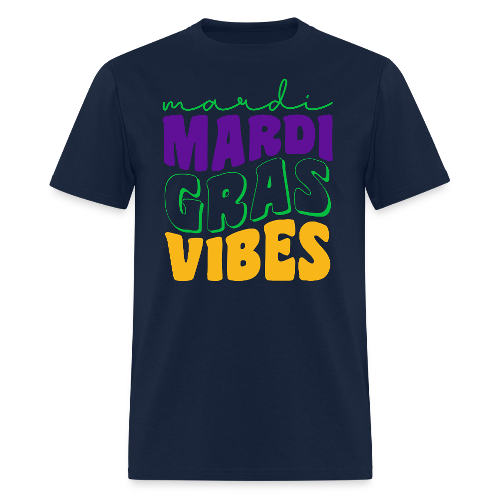 Colorful Mardi Gras Vibes Unisex T-shirt - navy