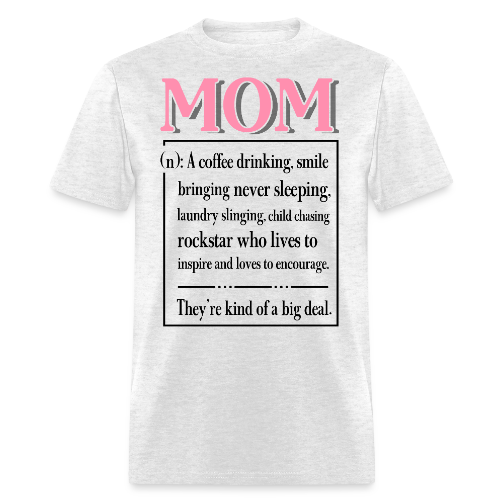 Coffee Loving Mom Graphic Tee Rockstar Mom Never Sleeping T-shirt - light heather gray