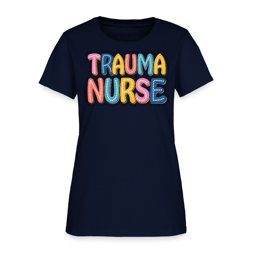 Colorful Trauma Nurse T-Shirt - navy
