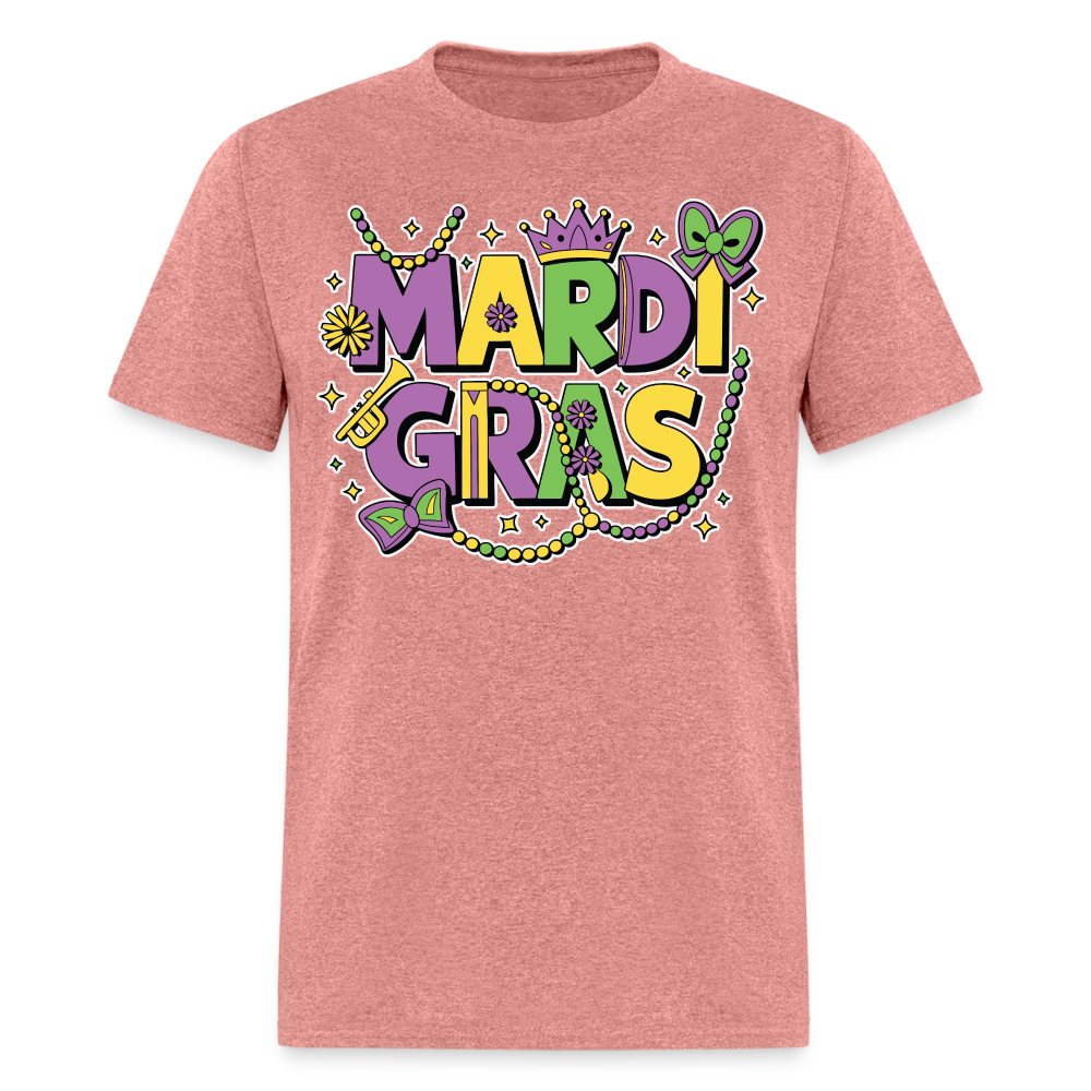 Funny and festive Mardi Gras shirts Mardi Gras Crown T-shirt - heather mauve