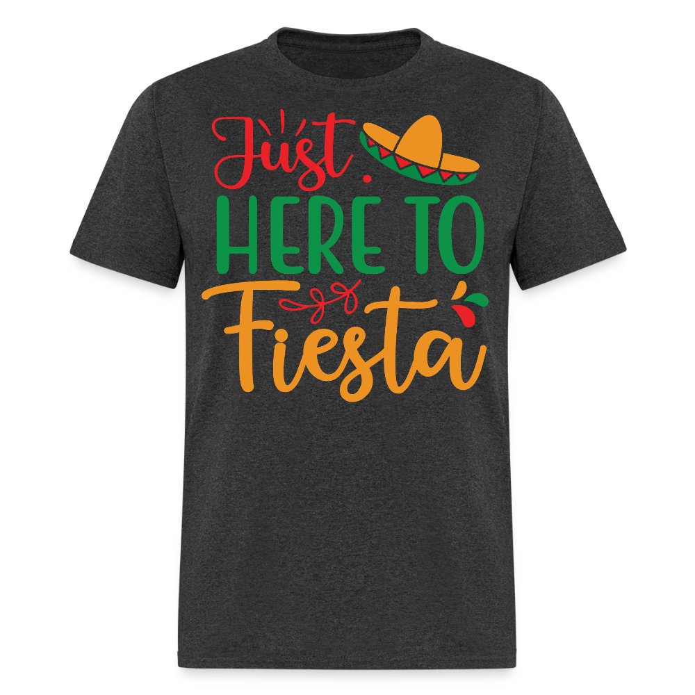 Just Here To Fiesta Mexican Party T-shirt - heather black