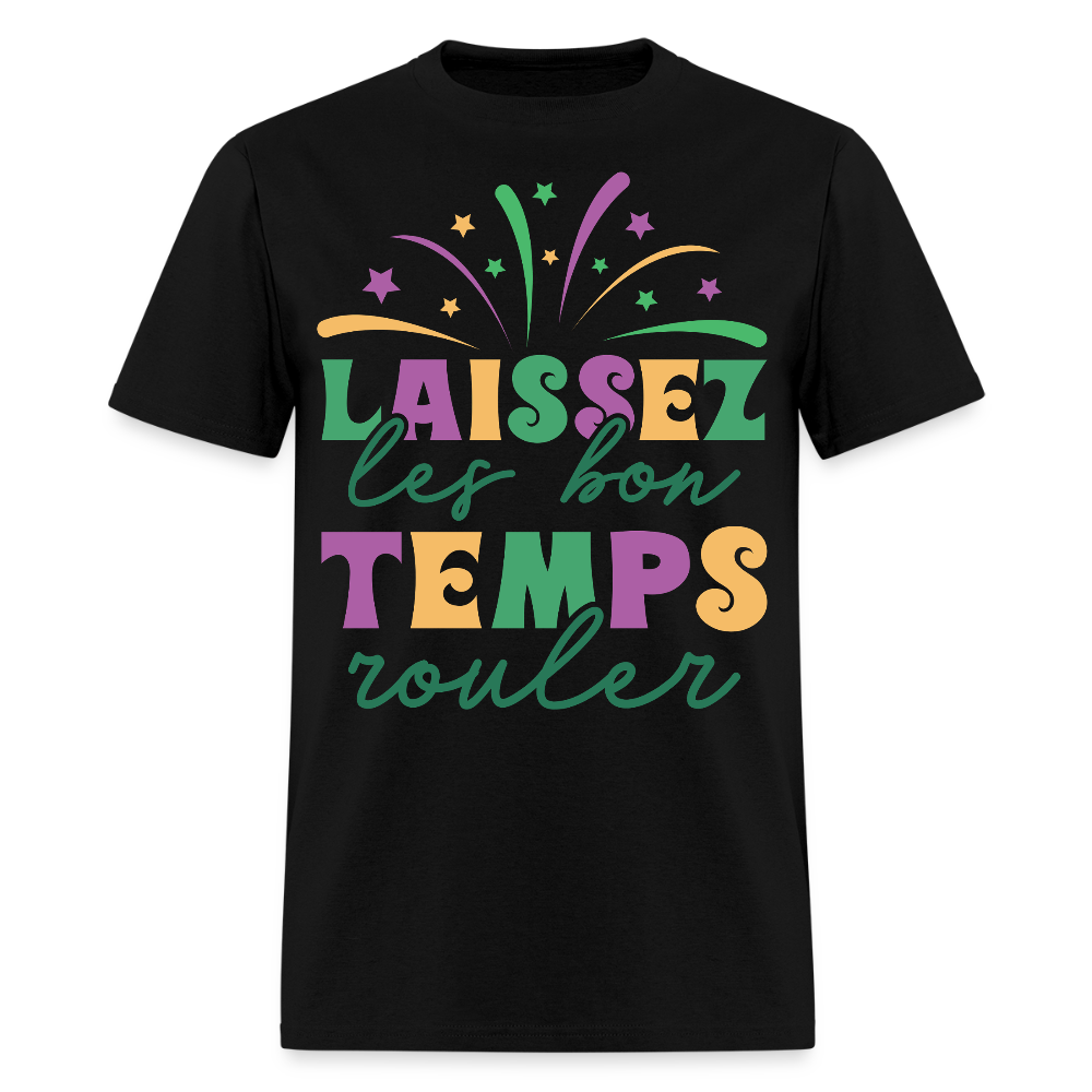 Funny New Orleans Festival Tee Laissez les Bons Temps Rouler T-shirt - black
