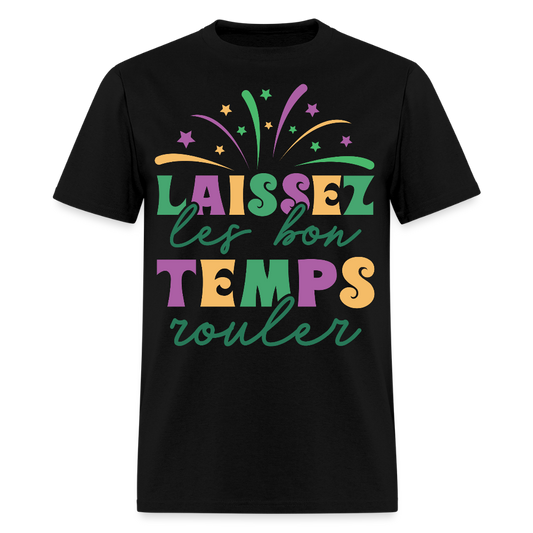 Funny New Orleans Festival Tee Laissez les Bons Temps Rouler T-shirt - black